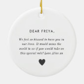 Will You Be My Godmother Photo Proposal セラミックオーナメント (裏面)