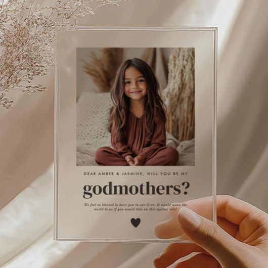 Will You Be My Godmothers Photo Proposal アクリル招待状