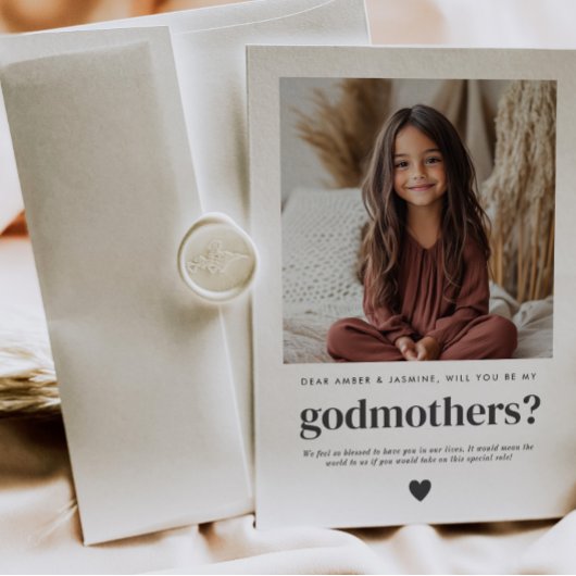 Will You Be My Godmothers Photo Proposal 招待状