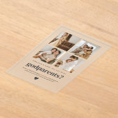 Will You Be My Godparents 4 Photo Proposal Card アクリル招待状 (レイダウン)