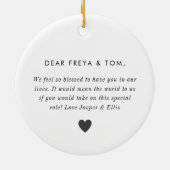 Will You Be My Godparents Photo Proposal Boy Twins セラミックオーナメント (裏面)