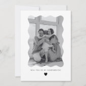 Will You Be My Godparents Wavy Photo Proposal Card 招待状 (正面)