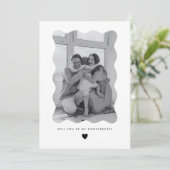 Will You Be My Godparents Wavy Photo Proposal Card 招待状 (スタンド正面)