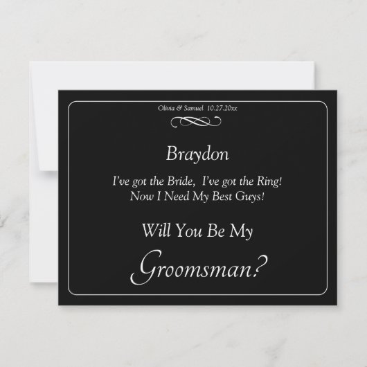 Will You Be My Groomsman? Black White Infinity (正面)