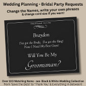 Will You Be My Groomsman? Black White Infinity