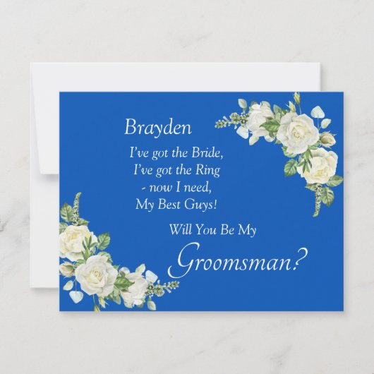 Will You Be My Groomsman?  Cobalt Blue & White (正面)
