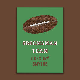 Will You Be My Groomsman Football Theme Card 招待状