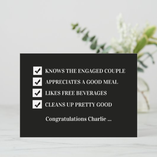 Will You Be My Groomsman Funny Digital Card 招待状 (スタンド正面)