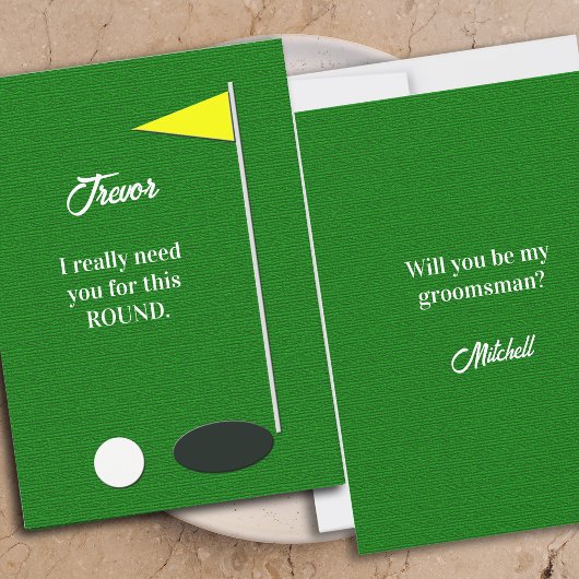 Will You Be My Groomsman Golf Proposal Cards 招待状