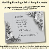 Will You Be My Groomsman? Grey Roses & Doves