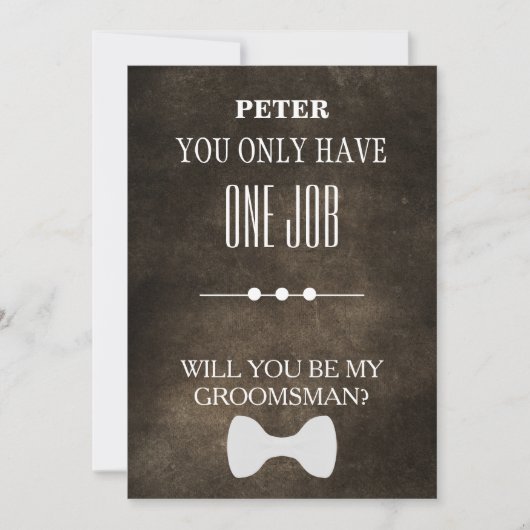 Will  You  Be My Groomsman? Invitation 招待状 (正面)