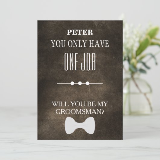 Will  You  Be My Groomsman? Invitation 招待状 (スタンド正面)