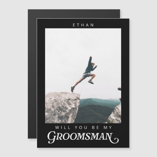 Will you be my Groomsman Minimalist Photo Modern  (正面/裏面)