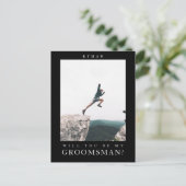 Will you be my Groomsman Minimalist Photo Modern ポストカード (スタンド正面)