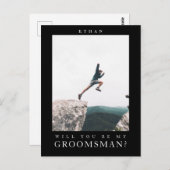 Will you be my Groomsman Minimalist Photo Modern ポストカード (正面/裏面)