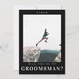 Will you be my Groomsman Minimalist Photo Modern 招待状