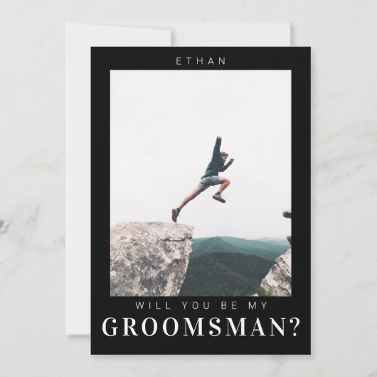 Will you be my Groomsman Minimalist Photo Modern  招待状 (正面)