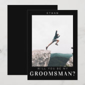 Will you be my Groomsman Minimalist Photo Modern  招待状 (正面/裏面)