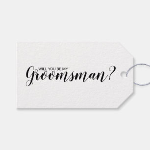 Will You Be My Groomsman? Modern Script Gift Tags ギフトタグ
