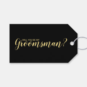 Will You Be My Groomsman? Modern Script Gift Tags ギフトタグ