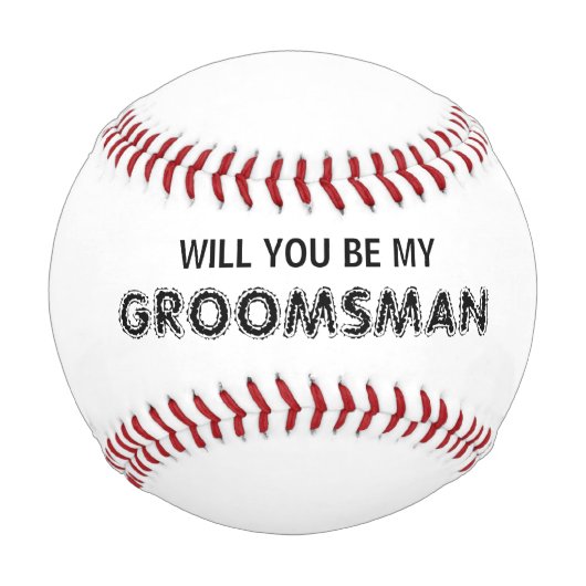 Will You Be My Groomsman Name Baseball 野球ボール (正面)