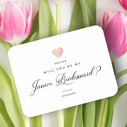 Will You Be My Junior Bridesmaid Pink Heart マグネット