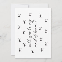 Will you be my Maid of Honor Bridal Party Bow サンキューカード