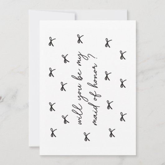 Will you be my Maid of Honor Bridal Party Bow サンキューカード (正面)