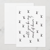 Will you be my Maid of Honor Bridal Party Bow サンキューカード (正面/裏面)