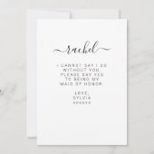 Will You Be My Maid of Honor Bridal Party Proposal カード (裏面)