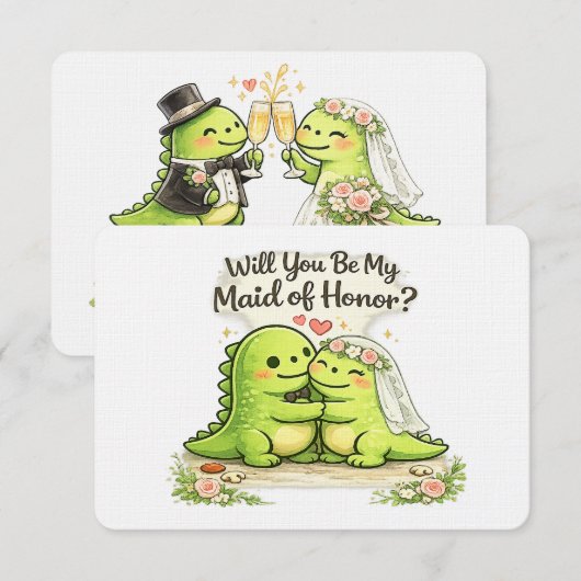 Will you be my maid of honor bridal party proposal 招待状 (正面/裏面)