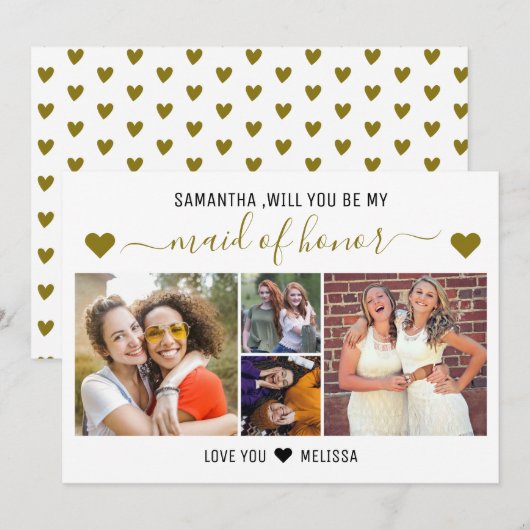 Will You Be My Maid Of Honor Proposal 4 Photo   招待状 (正面/裏面)