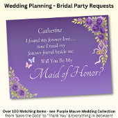Will You Be My Maid of Honor? Purple Mauve Flowers
