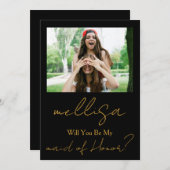 Will You Be My Maid of Honor Simple Photo  招待状 (正面/裏面)
