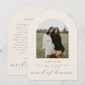 Will You Be My Maid Of Honour Photo Proposal Card 招待状 (正面/裏面)