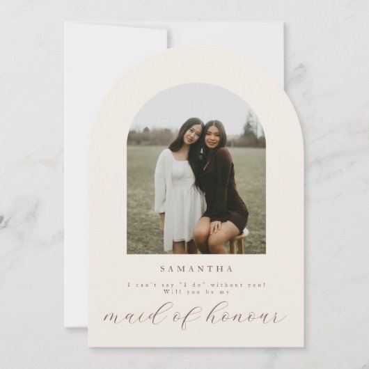 Will You Be My Maid Of Honour Photo Proposal Card 招待状 (正面)