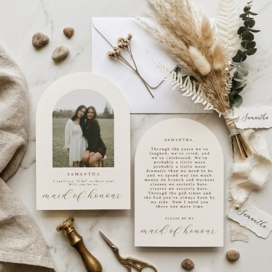 Will You Be My Maid Of Honour Photo Proposal Card 招待状