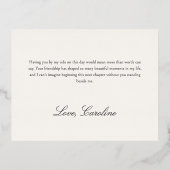 Will You Be My Matron of Honor Foil Card 箔シーズンポストカード (裏面)