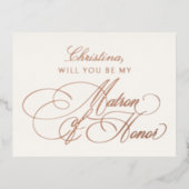 Will You Be My Matron of Honor Foil Card 箔シーズンポストカード (正面)