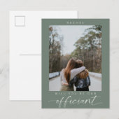 Will you be my Officiant Minimal Photo Modern ポストカード (正面/裏面)