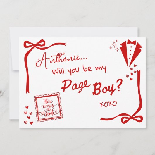 Will you be my Page Boy Card Invitation 招待状 (正面)