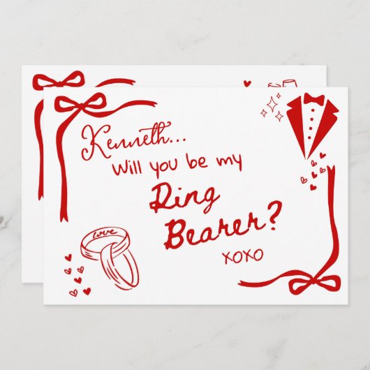 Will you be my Ring Bearer Card Invitation 招待状 (正面/裏面)