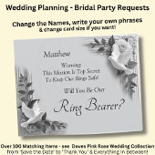 Will You Be My Ring Bearer? Grey Roses & Doves