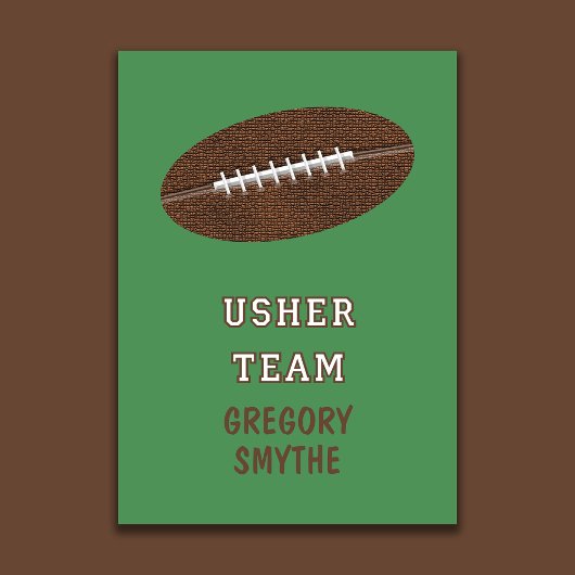 Will You Be My Usher Football Theme Card 招待状