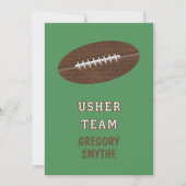 Will You Be My Usher Football Theme Card 招待状 (正面)
