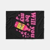 Will You Be My Valentina Salsa Meme Mexican Valent フリースブランケット (正面(横))