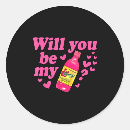 Will You Be My Valentina Salsa Meme Mexican Valent ラウンドシール (正面)