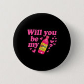 Will You Be My Valentina Salsa Meme Mexican Valent 缶バッジ (正面)