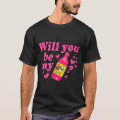 Will You Be My Valentina Salsa Meme Mexican Valent Tシャツ (正面)