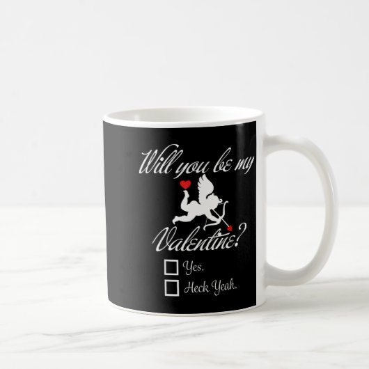 Will You Be My Valentine Funny Heart Cud V-day  コーヒーマグカップ (右)